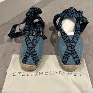 Gorgeous Stella mccartney tie up denim espadrilles.